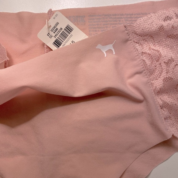 NWT PINK SOFT LACE TRIM PINK UNIES SIZE LARGE - Picture 2 of 4